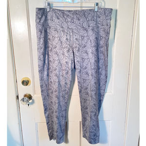Crane Yoga Pants Leggings XL Gray w Floral Design